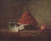 Jean Baptiste Simeon Chardin Still Life with Basket of Strawberries (mk08) oil painting